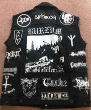 Load image into Gallery viewer, True Scandinavian Black Metal Battle Jacket Cut-Off Denim Vest Burzum Mayhem Darkthrone Taake