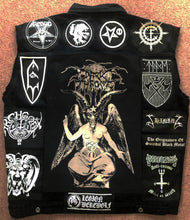 Load image into Gallery viewer, Black Metal Battle Jacket Cut-Off Denim Vest Darkthrone Watain Bathory Satyricon Immortal
