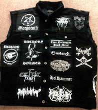 Load image into Gallery viewer, Black Metal Battle Jacket Cut-Off Denim Vest Darkthrone Watain Bathory Satyricon Immortal