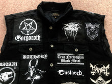 Load image into Gallery viewer, Black Metal Battle Jacket Cut-Off Denim Vest Darkthrone Watain Bathory Satyricon Immortal