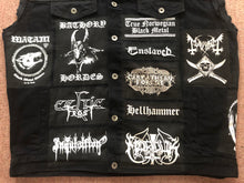 Load image into Gallery viewer, Black Metal Battle Jacket Cut-Off Denim Vest Darkthrone Watain Bathory Satyricon Immortal