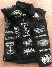 Load image into Gallery viewer, Black Metal Battle Jacket Cut-Off Denim Vest Darkthrone Watain Bathory Satyricon Immortal