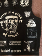 Load image into Gallery viewer, Crust Punk Anarchopunk Battle Jacket Cut-Off Denim Vest Doom Discharge Amebix Deviated Instinct Zounds