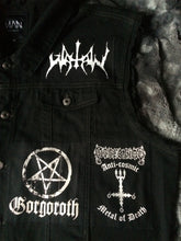 Load image into Gallery viewer, Black Metal Battle Jacket Cut-Off Denim Vest Darkthrone Watain Bathory Dissection Immortal