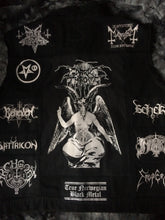 Load image into Gallery viewer, Black Metal Battle Jacket Cut-Off Denim Vest Darkthrone Watain Bathory Dissection Immortal