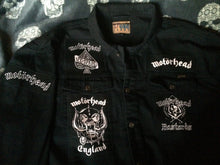 Load image into Gallery viewer, Motörhead Road Crew Denim Vest Cut-Off Battle Jacket Born To Lose Live To Win Ace Of Spades