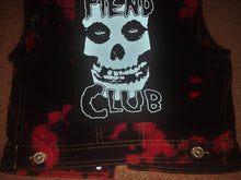 Load image into Gallery viewer, Misfits Fiend Club Punk Girls' Black 'n' Crimson (Ghost) Tie-Bleach Denim Cut-Off Jacket
