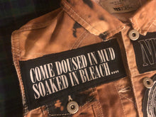 Load image into Gallery viewer, Nirvana Black 'n' Bleach Denim Patch Jacket Vestibule Circles Hell Fudge Packin' Crack Smokin'