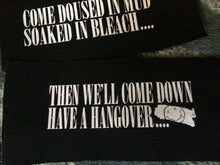 Load image into Gallery viewer, Nirvana In Utero Black Denim Battle Jacket Dumb Smiley Hangover