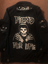 Load image into Gallery viewer, Misfits Fiend Club Distressed Slashed Denim Jacket Crimson Ghost Horror Punk
