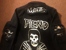 Load image into Gallery viewer, Misfits Fiend Club Distressed Slashed Denim Jacket Crimson Ghost Horror Punk