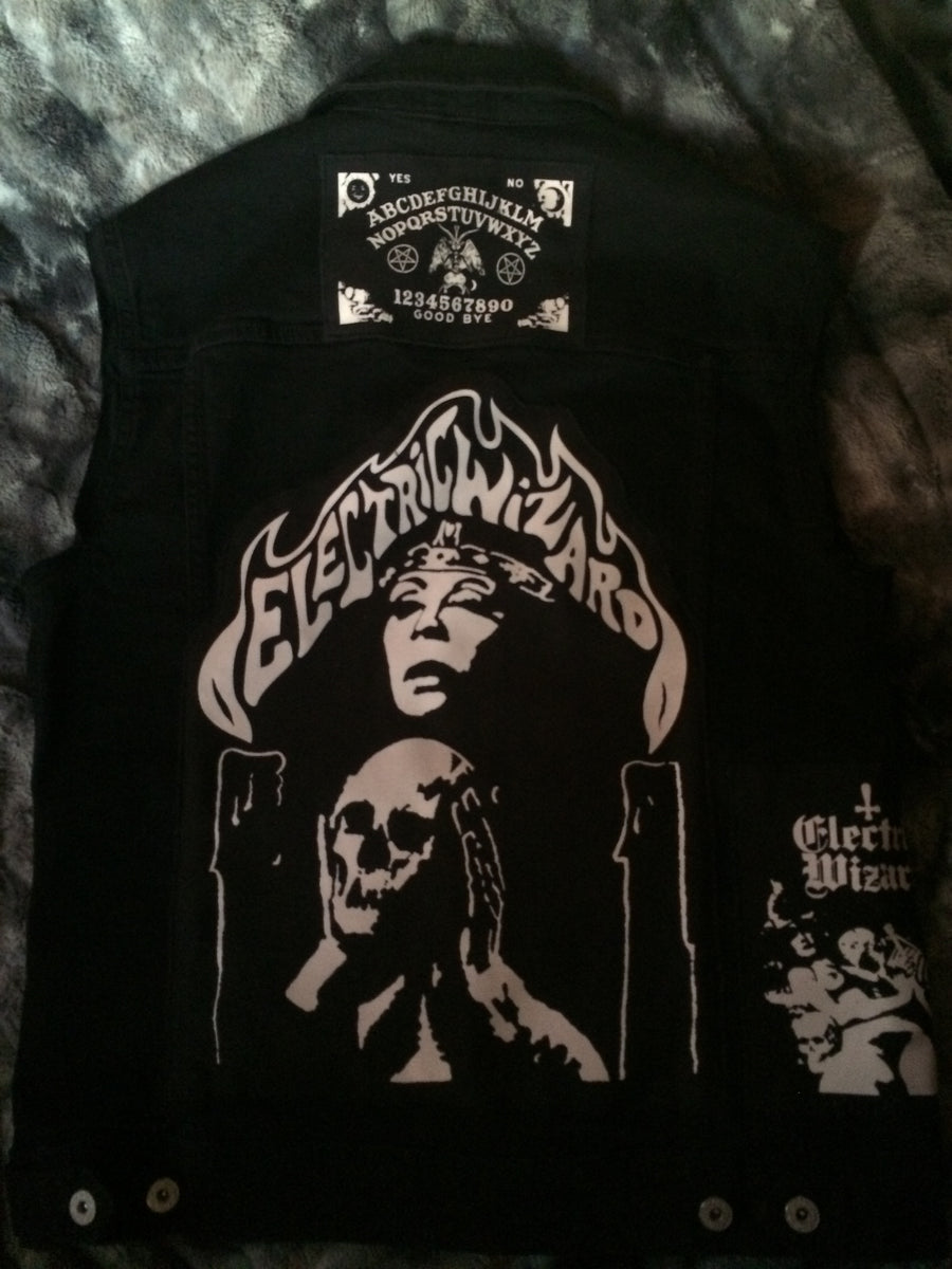 Electric Wizard Black Mass Black Denim Doom Metal Vest Cut-Off Battle