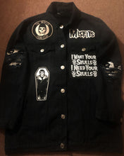 Load image into Gallery viewer, Misfits Fiend Club Distressed Slashed Denim Jacket Crimson Ghost Horror Punk