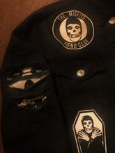 Load image into Gallery viewer, Misfits Fiend Club Distressed Slashed Denim Jacket Crimson Ghost Horror Punk