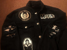 Load image into Gallery viewer, Misfits Fiend Club Distressed Slashed Denim Jacket Crimson Ghost Horror Punk