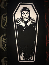 Load image into Gallery viewer, Misfits Fiend Club For Life Crimson Ghost Black Denim Vest Cut-Off Battle Jacket Horror Punk