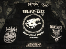 Load image into Gallery viewer, Black Metal Battle Jacket Cut-Off Denim Vest Watain Mayhem Bathory Darkthrone Dissection Venom