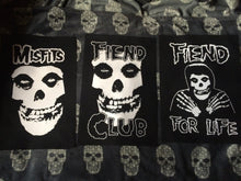 Load image into Gallery viewer, Misfits Fiend Club For Life Crimson Ghost Black Denim Battle Jacket Horror Punk