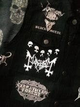 Load image into Gallery viewer, Black Metal Battle Jacket Cut-Off Denim Vest Carpathian Forest Bathory Watain Immortal Satyricon