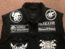 Load image into Gallery viewer, Legion Werewolf X Wolves Of Satan Black Metal Battle Jacket Cut-Off Denim Vest Satanic Warmaster Watain