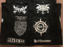 Load image into Gallery viewer, Legion Werewolf X Wolves Of Satan Black Metal Battle Jacket Cut-Off Denim Vest Satanic Warmaster Watain