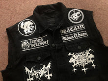 Load image into Gallery viewer, Legion Werewolf X Wolves Of Satan Black Metal Battle Jacket Cut-Off Denim Vest Satanic Warmaster Watain