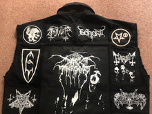 Load image into Gallery viewer, Black Metal Battle Jacket Cut-Off Denim Vest Darkthrone Marduk Mayhem Emperor Dimmu Borgir