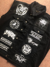 Load image into Gallery viewer, Black Metal Battle Jacket Cut-Off Denim Vest Darkthrone Marduk Mayhem Emperor Dimmu Borgir