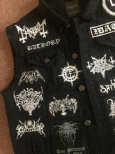 Load image into Gallery viewer, Your Personal Black Metal Patch Collection/Selection Cut-Off Denim Battle Jacket Vest