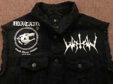Load image into Gallery viewer, Watain Filth-Splattered Battle Jacket Distressed Black Metal Rocker Patch Denim Cut-Off
