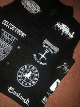 Load image into Gallery viewer, Black Metal Battle Jacket Cut-Off Denim Vest Darkthrone Bathory Marduk Mayhem Venom