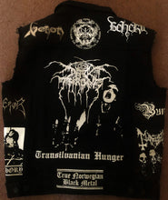 Load image into Gallery viewer, Black Metal Battle Jacket Cut-Off Denim Vest Darkthrone Bathory Marduk Mayhem Venom