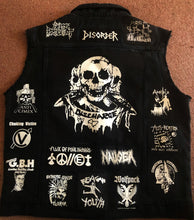 Load image into Gallery viewer, Crust Punk Anarchopunk Battle Jacket Cut-Off Denim Vest Crass Doom Discharge Amebix