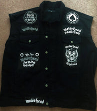Load image into Gallery viewer, Motörhead Road Crew Denim Vest Cut-Off Battle Jacket Born To Lose Live To Win Ace Of Spades
