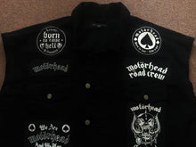 Load image into Gallery viewer, Motörhead Road Crew Denim Vest Cut-Off Battle Jacket Born To Lose Live To Win Ace Of Spades