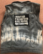 Load image into Gallery viewer, Nirvana Girls' Nevermind Blue 'n' Tie-Bleach Denim Cut-Off Smiley Patch Jacket