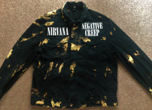 Load image into Gallery viewer, Nirvana Black 'n' Bleach Negative Creep Denim Patch Jacket Vestibule Circles Hell Scoff