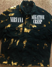 Load image into Gallery viewer, Nirvana Black 'n' Bleach Negative Creep Denim Patch Jacket Vestibule Circles Hell Scoff