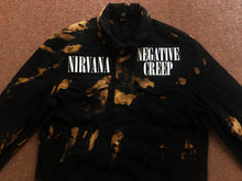 Load image into Gallery viewer, Nirvana Black 'n' Bleach Negative Creep Denim Patch Jacket Vestibule Circles Hell Scoff