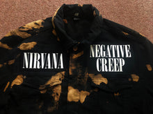 Load image into Gallery viewer, Nirvana Black 'n' Bleach Negative Creep Denim Patch Jacket Vestibule Circles Hell Scoff