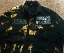 Load image into Gallery viewer, Nirvana Black 'n' Bleach Negative Creep Denim Patch Jacket Vestibule Circles Hell Scoff