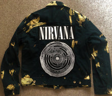 Load image into Gallery viewer, Nirvana Black 'n' Bleach Negative Creep Denim Patch Jacket Vestibule Circles Hell Scoff