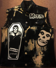 Load image into Gallery viewer, Misfits Tie-Bleach Horror Business Denim Punk Cut-Off Crimson Ghost Fiend Club