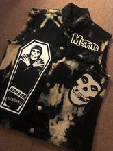 Load image into Gallery viewer, Misfits Tie-Bleach Horror Business Denim Punk Cut-Off Crimson Ghost Fiend Club