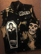 Load image into Gallery viewer, Misfits Tie-Bleach Horror Business Denim Punk Cut-Off Crimson Ghost Fiend Club