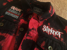 Load image into Gallery viewer, Slipknot Barcode Maggot Crest Blood Tie-Dye Edition Cut-Off Denim Jacket w/ More Patches