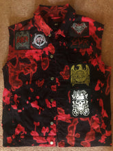Load image into Gallery viewer, Slayer Reign In Blood Red Tie-Bleach Patch Battle Jacket Cut-Off Denim 2XL+