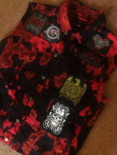Load image into Gallery viewer, Slayer Reign In Blood Red Tie-Bleach Patch Battle Jacket Cut-Off Denim