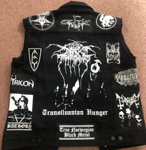 Load image into Gallery viewer, Black Metal Battle Jacket Cut-Off Denim Vest Darkthrone Transilvanian Hunger True Mayhem