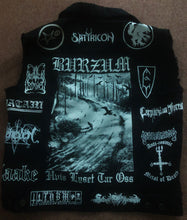 Load image into Gallery viewer, True Scandinavian Black Metal Battle Jacket Cut-Off Denim Vest Burzum Mayhem Darkthrone Taake